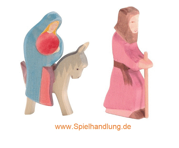 Ostheimer Maria mit Esel reitend und Josef II 3-teiliges Set 