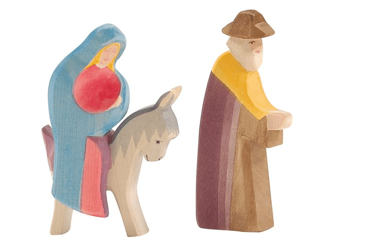 Ostheimer Maria mit Esel reitend und Josef 3-teiliges Set