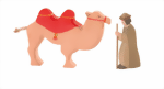 Ostheimer Hirte stehend mit Kamel
